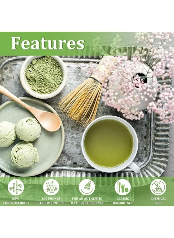 Satinior 3-Piece Matcha Tea Whisk Set Traditional Handmade Matcha Tea Tool Ceremony Accessories Set Matcha Stirrer Bamboo Spoon Set - Image 3