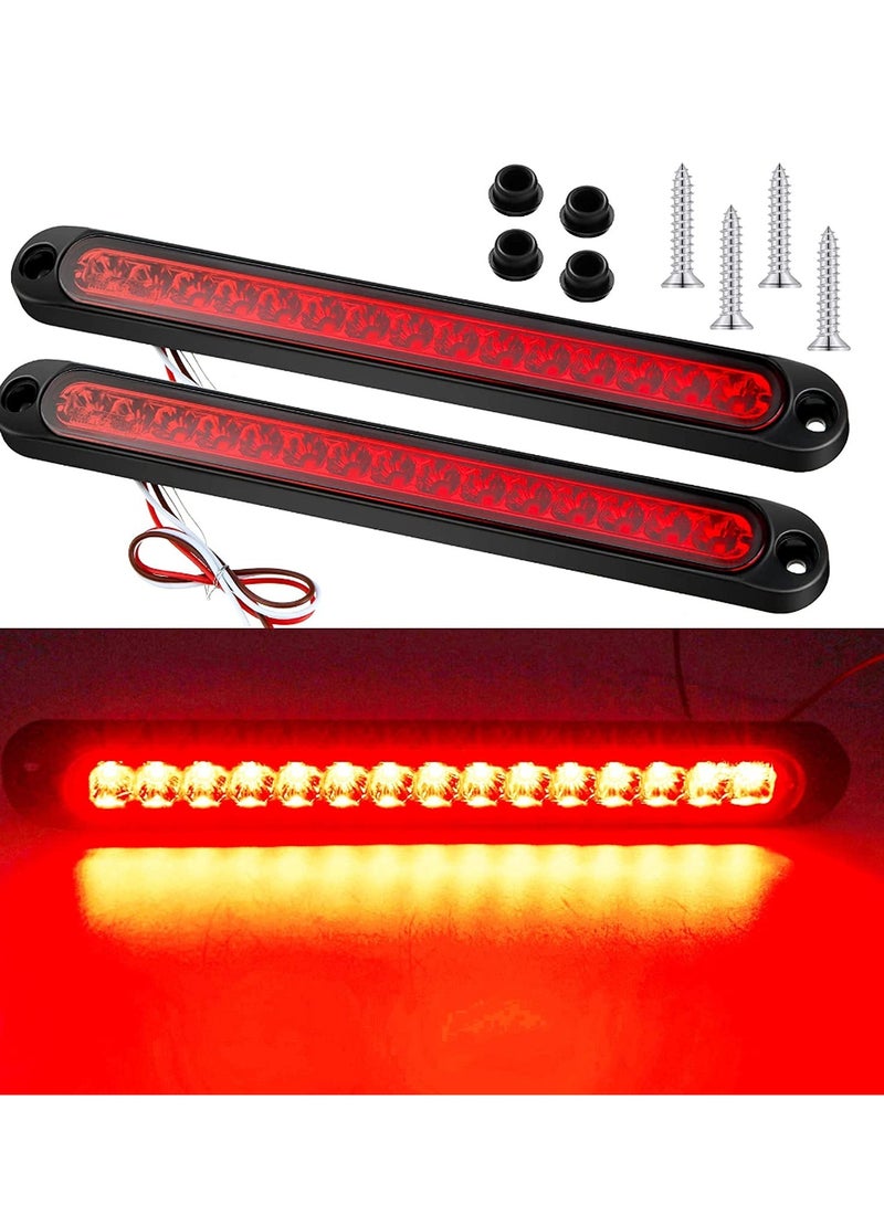 15 LED Waterproof Trailer Brake Tail Light Assembly - Red Stop Turn Tail Lights for Marine Boats, Golf Carts, Offroad Trucks, RVs, UTVs, and ATVs - 2pcs Brake Strip Lamp Set - Image 3