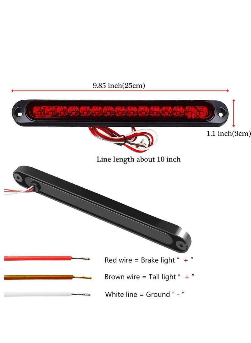 15 LED Waterproof Trailer Brake Tail Light Assembly - Red Stop Turn Tail Lights for Marine Boats, Golf Carts, Offroad Trucks, RVs, UTVs, and ATVs - 2pcs Brake Strip Lamp Set - Image 4