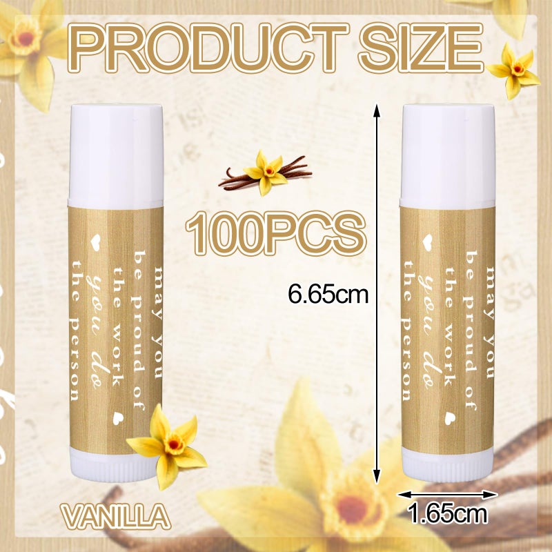 Demissle 100 Pcs Thank You Lip Balm Appreciation Gifts Bulk Inspirational You're the Balm Vanilla Ingredients Lips Care for Thanksgiving Christmas Appreciation Favor Employee Coworker Volunteer - Image 2