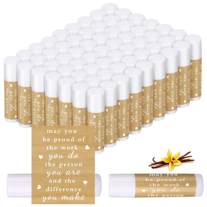 Demissle 100 Pcs Thank You Lip Balm Appreciation Gifts Bulk Inspirational You're the Balm Vanilla Ingredients Lips Care for Thanksgiving Christmas Appreciation Favor Employee Coworker Volunteer - Image 1
