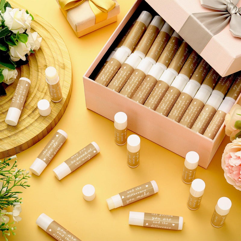 Demissle 100 Pcs Thank You Lip Balm Appreciation Gifts Bulk Inspirational You're the Balm Vanilla Ingredients Lips Care for Thanksgiving Christmas Appreciation Favor Employee Coworker Volunteer - Image 3