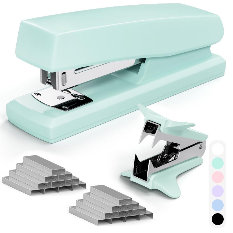 UPSIME Green Office Stapler, 25 Sheet Capacity with 2000 Staples and Staple Remover, Desktop Stapler,Green Office Supplies for Students and Office Clerks - Image 1