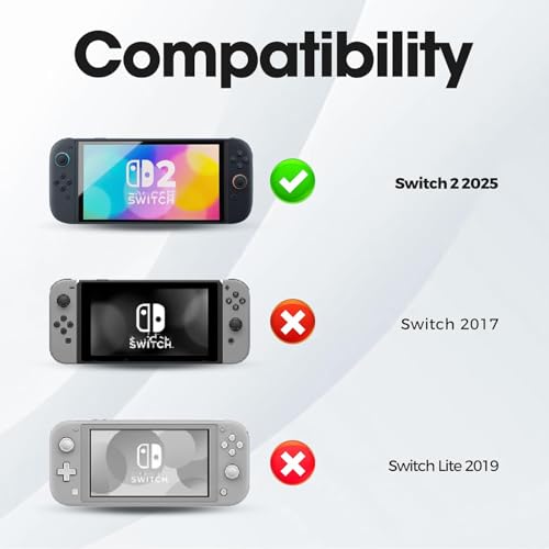 PSS Protective Case Compatible with Nintendo Switch 2 (2025 Model), Hard PC Front Cover + Soft Back Shell 360° Protection with Ergonomic Grip for New 7.9 Inch Switch 2 Front & Back Protective (Black) - Image 2