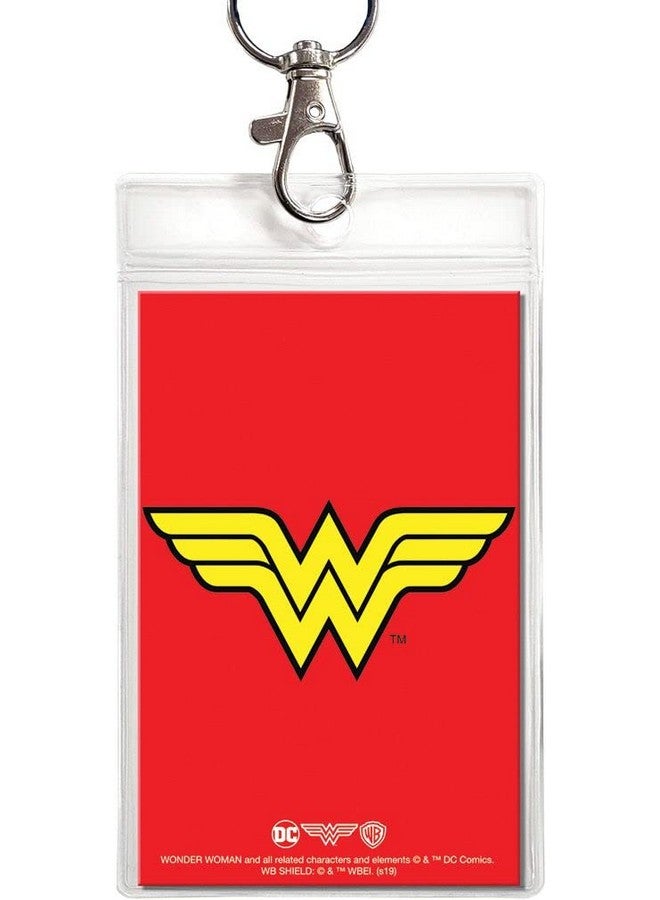 أتا-بوي دي سي كوميكس حبل قصير ذو وجهين ووندر وومان مع مشبك منفصل وحامل لبطاقة الهوية... - Image 2