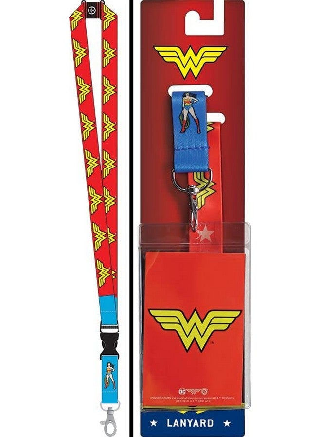 أتا-بوي دي سي كوميكس حبل قصير ذو وجهين ووندر وومان مع مشبك منفصل وحامل لبطاقة الهوية... - Image 5
