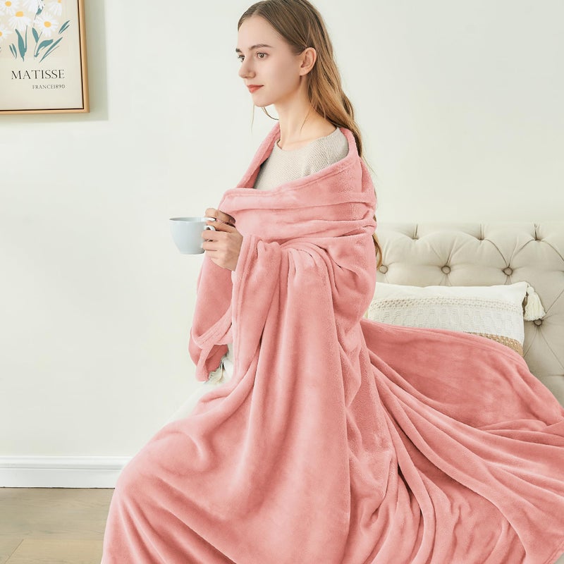 BEDELITE Fleece Blanket Pink Throw Blankets for Couch & Bed, Luxury Plush Cozy Fuzzy Blanket 50" x 60", Super Soft Warm Lightweight Throw Blanket for Travel Camping - Image 4