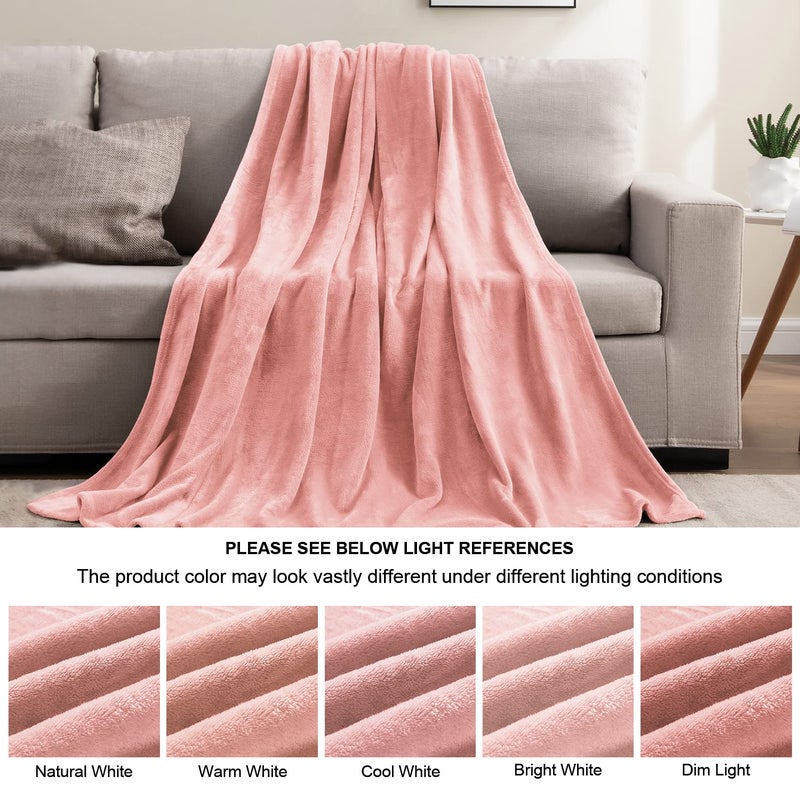 BEDELITE Fleece Blanket Pink Throw Blankets for Couch & Bed, Luxury Plush Cozy Fuzzy Blanket 50" x 60", Super Soft Warm Lightweight Throw Blanket for Travel Camping - Image 3