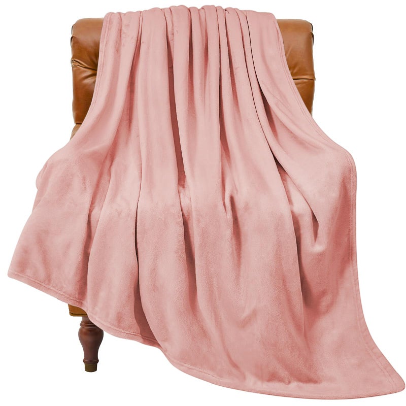 BEDELITE Fleece Blanket Pink Throw Blankets for Couch & Bed, Luxury Plush Cozy Fuzzy Blanket 50" x 60", Super Soft Warm Lightweight Throw Blanket for Travel Camping - Image 1