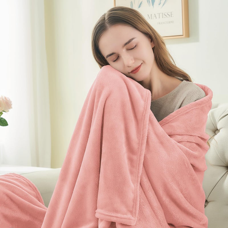 BEDELITE Fleece Blanket Pink Throw Blankets for Couch & Bed, Luxury Plush Cozy Fuzzy Blanket 50" x 60", Super Soft Warm Lightweight Throw Blanket for Travel Camping - Image 2