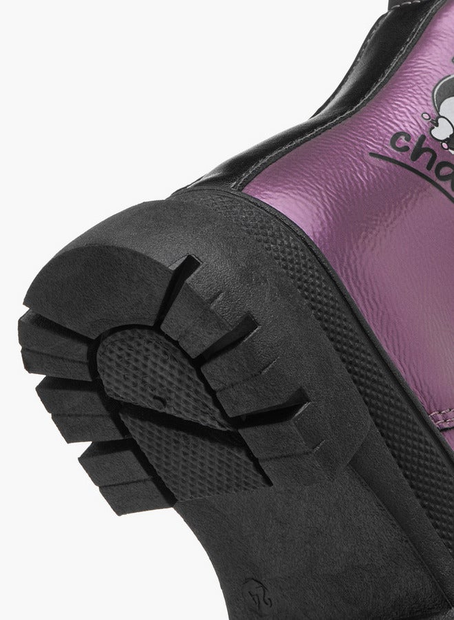 Hello Kitty Kuromi Print Ankle Boots with Lace-Up Closure - Image 5