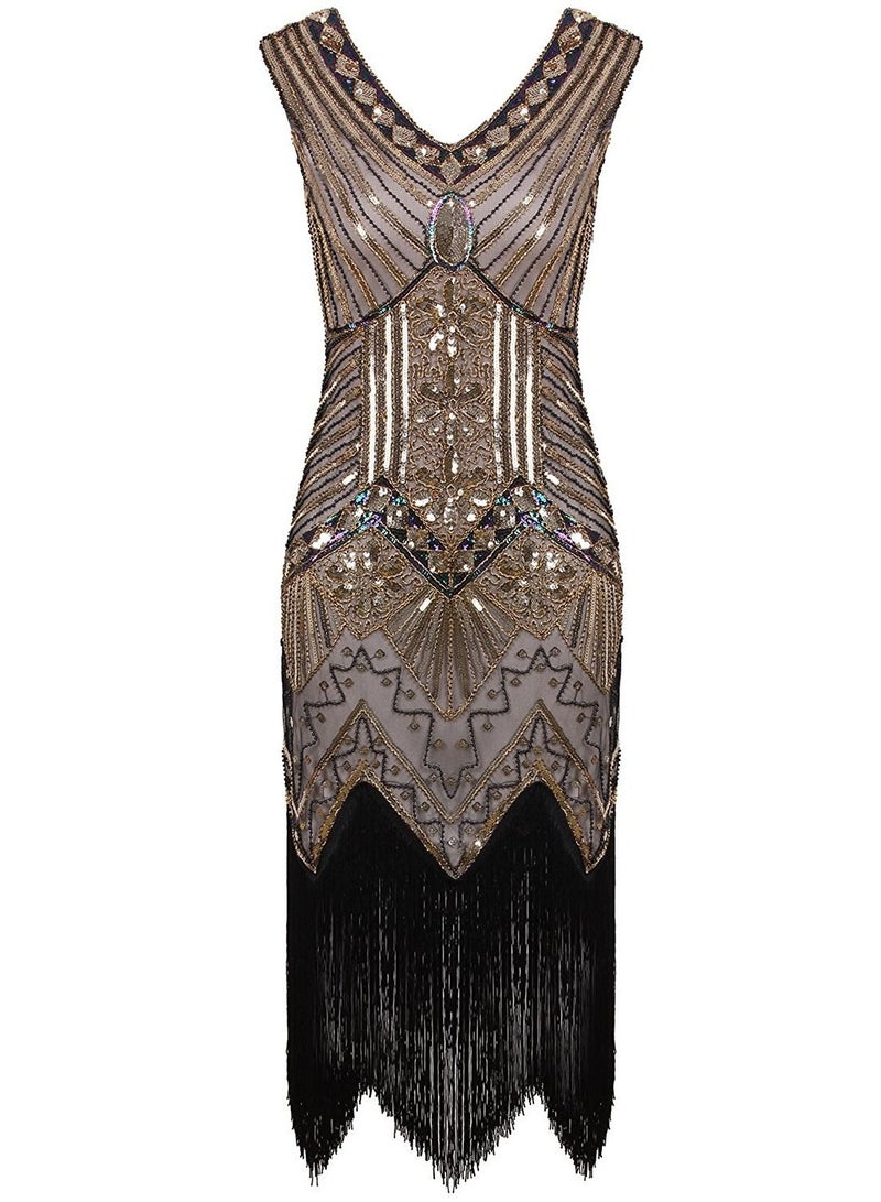 Loquat Vintage Plus-size Party Dress Multicolour 