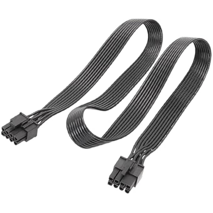 rayihni GRAPHICS CARD CABLE,GRAPHICS CARD CABLE 8 PIN - 8P TO 6+2P FLAT LINE EXTENSION FOR PCI EXPRESS CONNECTOR - Image 1