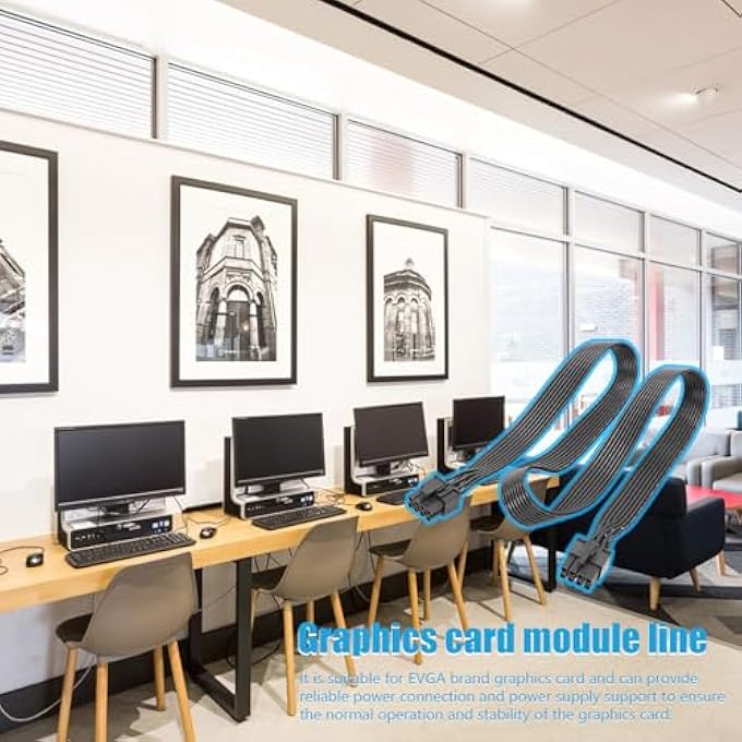 rayihni GRAPHICS CARD CABLE,GRAPHICS CARD CABLE 8 PIN - 8P TO 6+2P FLAT LINE EXTENSION FOR PCI EXPRESS CONNECTOR - Image 2