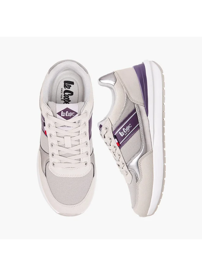 Lee Cooper Women's Logo Print Sneakers with Lace-Up Closure