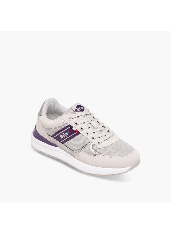 Lee Cooper Women's Logo Print Sneakers with Lace-Up Closure