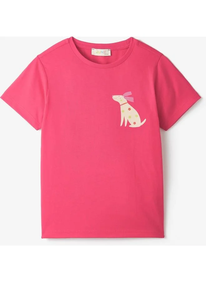 JUNE June Girl Short Sleeve 2-Pack Printed Tshirt Fuchsia - Mint