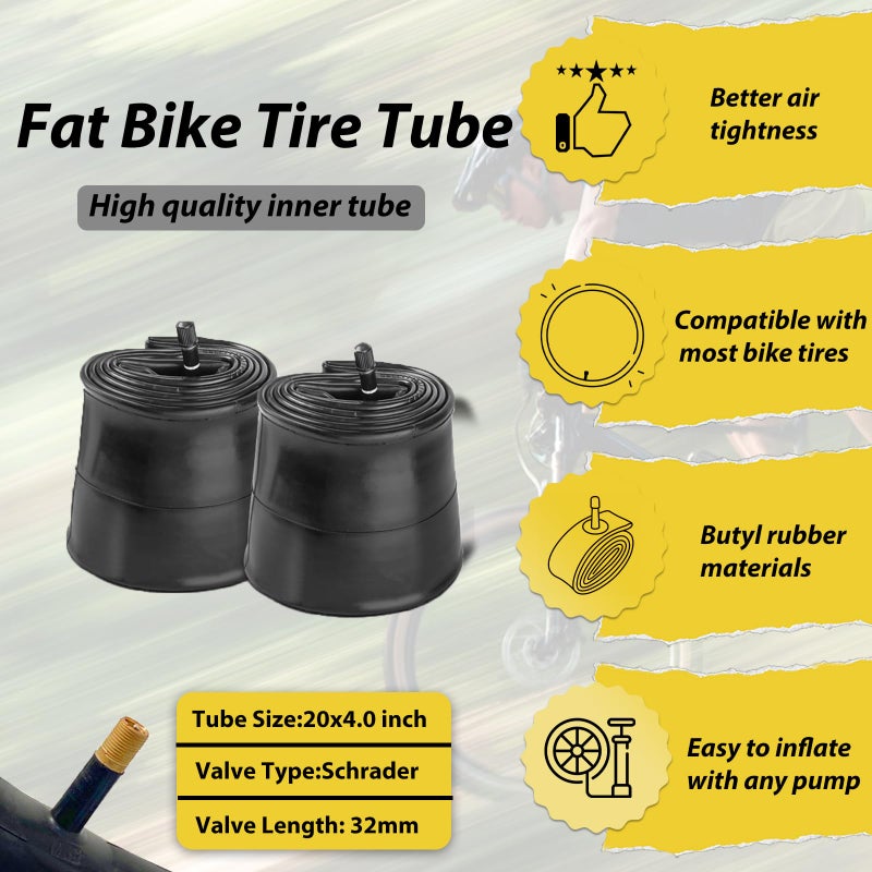 MOHEGIA EBike Fat Tire Replacement Set: 2 Pack 20 x 4.0-inch Folding Bicycle Tires, Inner Tubes, and Tire Levers, High-Performance and All-Terrain with Offroad or Trail Riding - Image 4