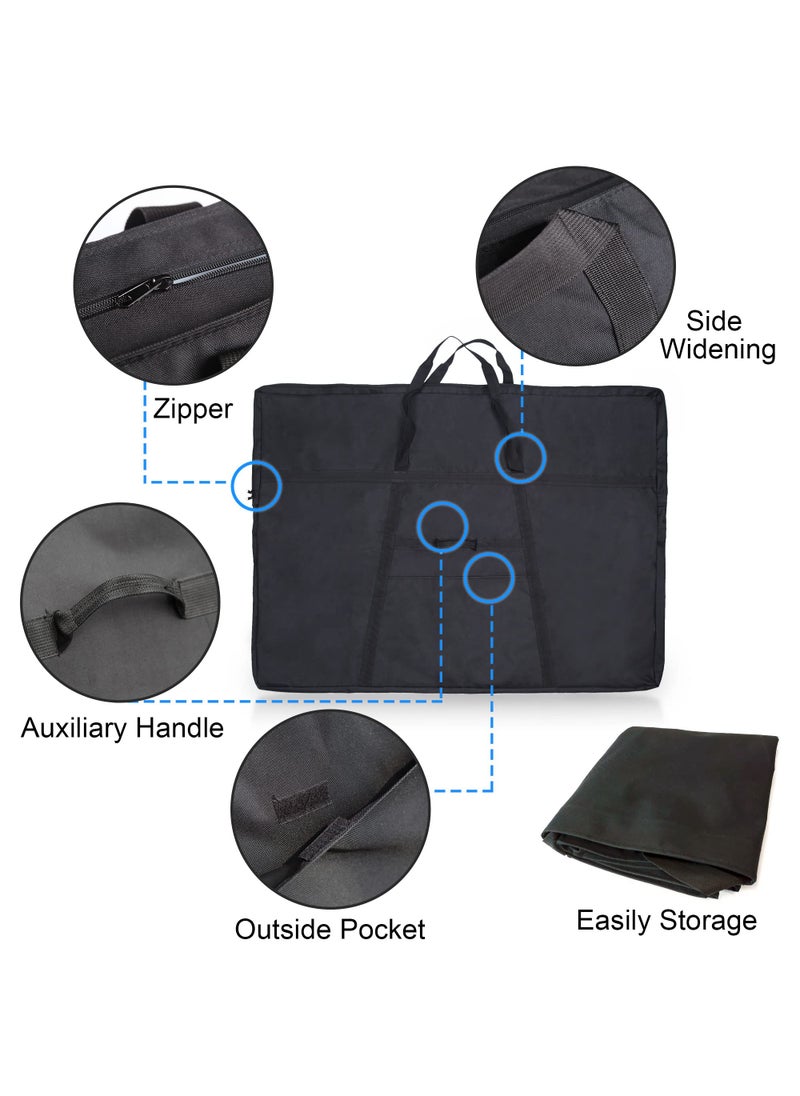 JJRING JJRING Extra Large Dacron Waterproof Light Weight Art Portfolio Tote Bag, 37'' x 49'' for 36'' x 48'' Black Carrying Storage Case For Poster, Sketching, and Drawing  - Image 3