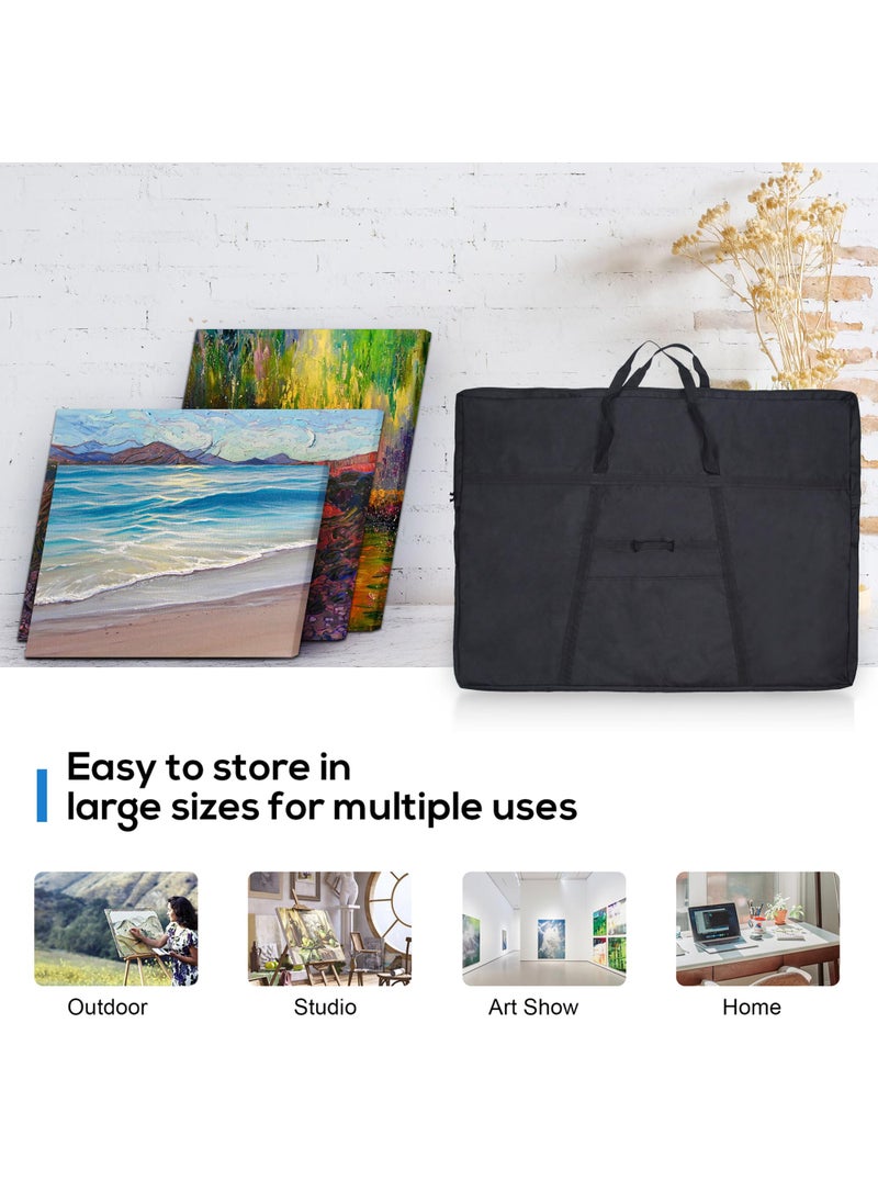 JJRING JJRING Extra Large Dacron Waterproof Light Weight Art Portfolio Tote Bag, 37'' x 49'' for 36'' x 48'' Black Carrying Storage Case For Poster, Sketching, and Drawing  - Image 5
