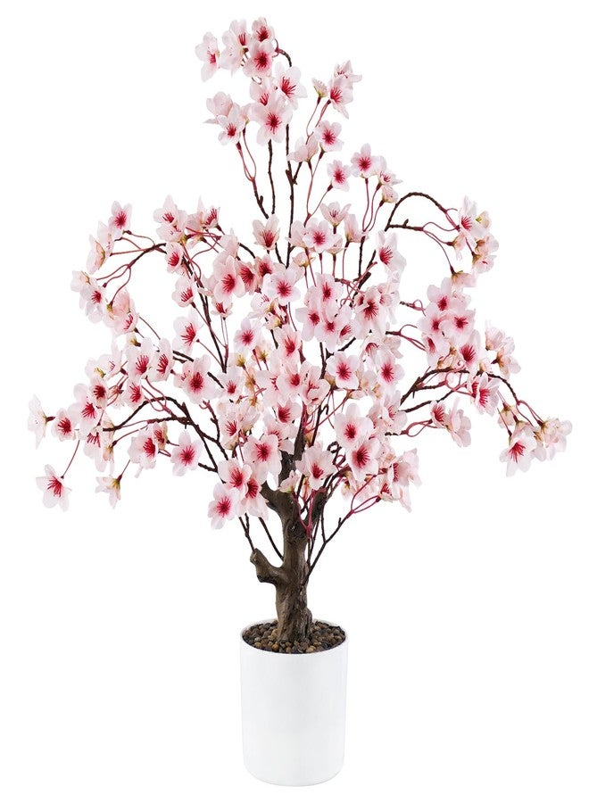Caxchiling Cherry Bloosom Tree 2FT, Small Tabletop Tree with Vase Pot, Artificial Pink Flower Blossom Plants for Centerpiece, Home Office Desk Decor for Spring, Living Room Bedroom Wedding Party Decor - Image 1