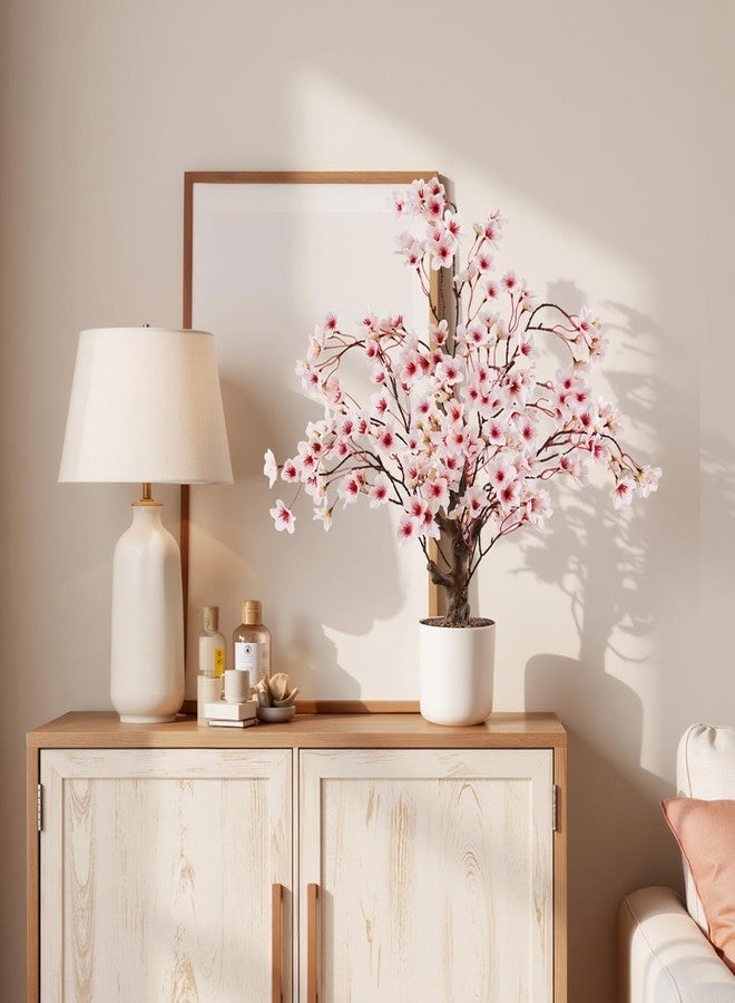 Caxchiling Cherry Bloosom Tree 2FT, Small Tabletop Tree with Vase Pot, Artificial Pink Flower Blossom Plants for Centerpiece, Home Office Desk Decor for Spring, Living Room Bedroom Wedding Party Decor - Image 5