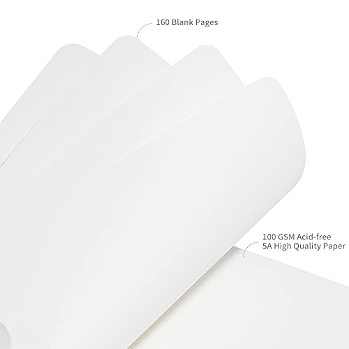 JOYEUX Blank Journal Notebook, A5, 160 Pages 100 Gsm Thick Sketch Books Hardcover Journal for Writing, 5.7 inches x 8 inches Notebooks for Work (Black) - Image 2