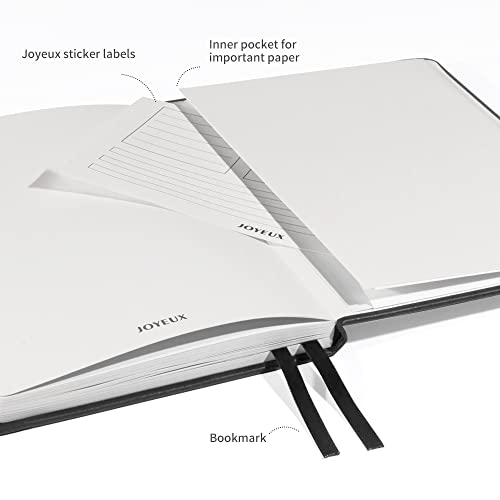 JOYEUX Blank Journal Notebook, A5, 160 Pages 100 Gsm Thick Sketch Books Hardcover Journal for Writing, 5.7 inches x 8 inches Notebooks for Work (Black) - Image 3