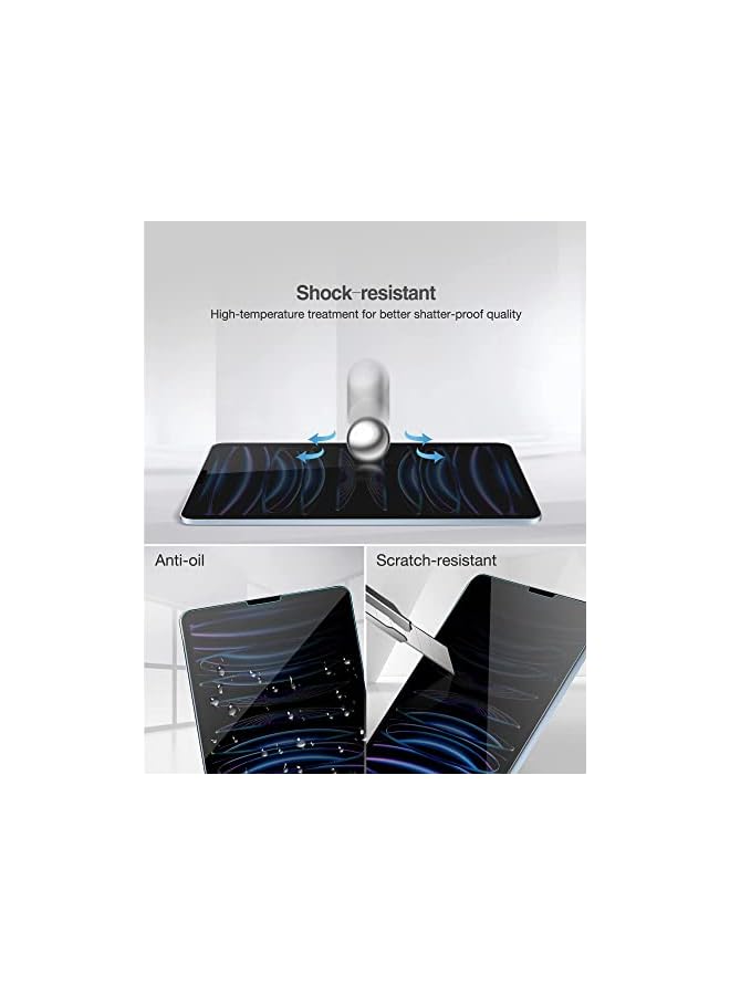 Procases iPad Pro 11 Inch Privacy Screen Protector 2022 2021 2020 2018, Anti-Spy Tempered Glass Screen Film Guard for Apple iPad Pro 11" 4th 3rd 2nd 1st Generation - Image 4