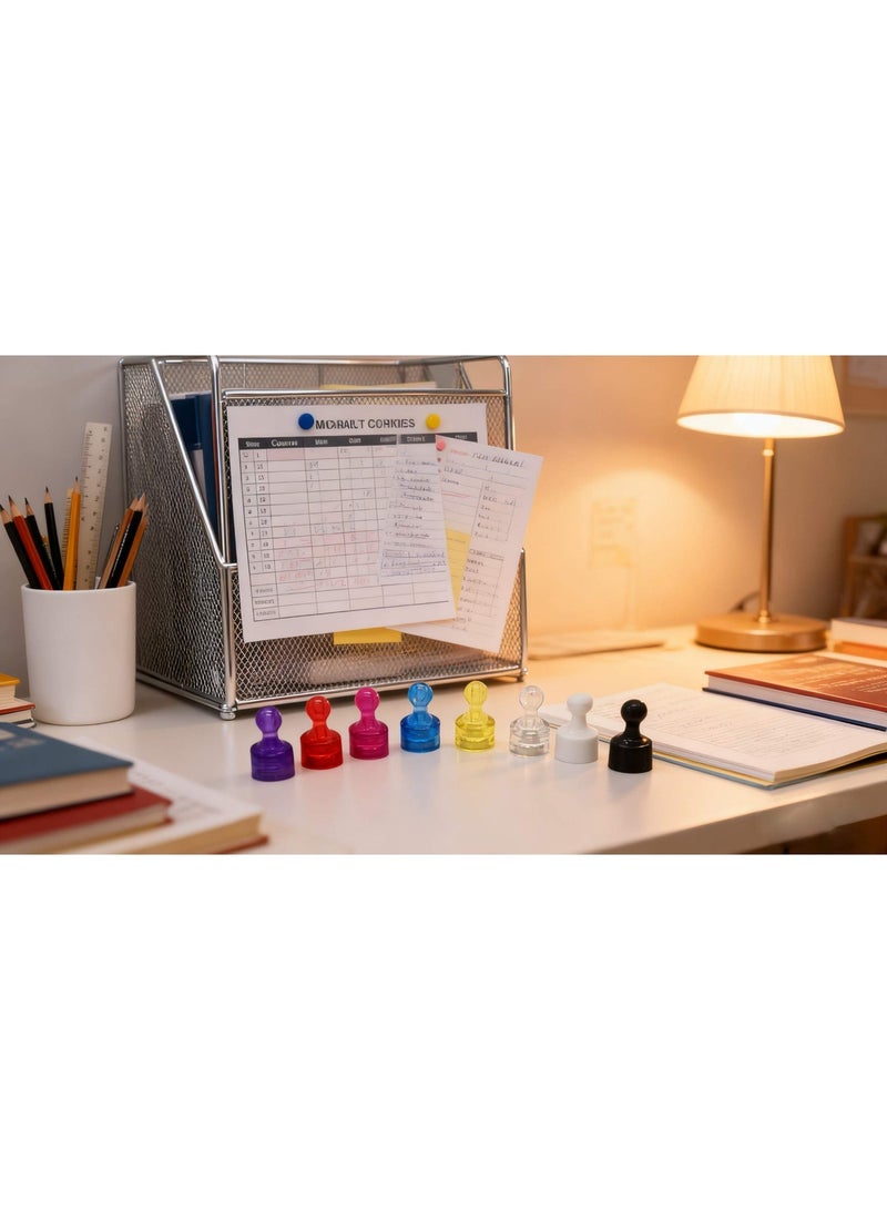 16PCS Colored Magnetic Push Pins 12.5mm Strong Magnetic Adsorption Special for Whiteboard Blackboard Refrigerator Door Office Home Fix Notes - Image 3