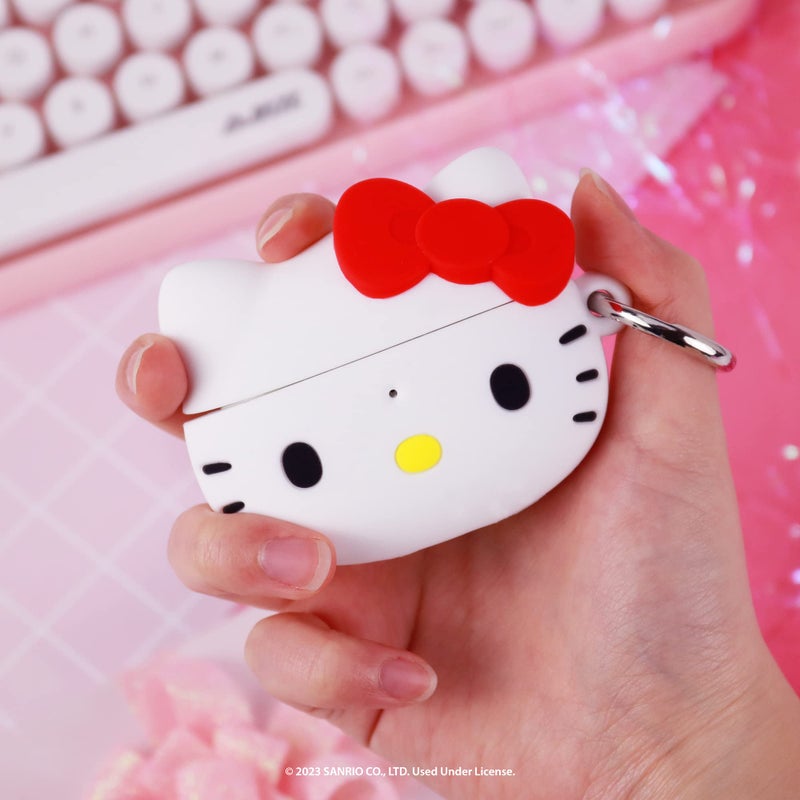 iFace Hello Kitty and Friends Cute Case [ Compatible with AirPods Pro 1/Pro 2, Not for Pro 3] - Kawaii Silicone Protective Cover [Carabiner Clip Included] [Wireless Charging] â€“ Hello Kitty - Image 3