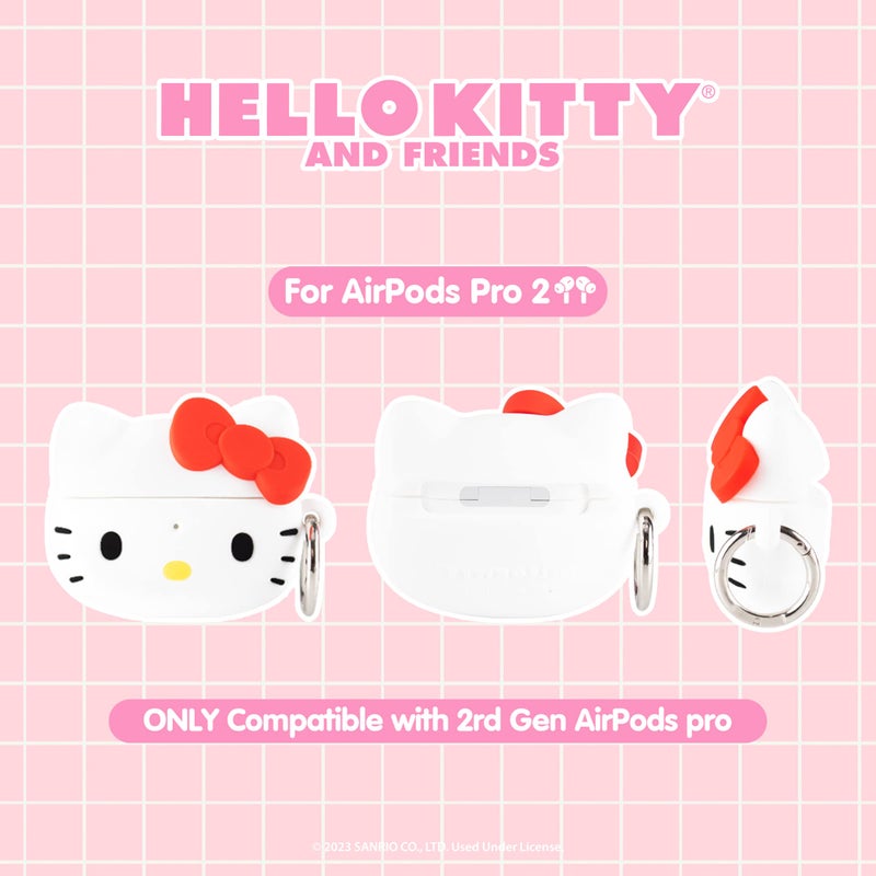 iFace Hello Kitty and Friends Cute Case [ Compatible with AirPods Pro 1/Pro 2, Not for Pro 3] - Kawaii Silicone Protective Cover [Carabiner Clip Included] [Wireless Charging] â€“ Hello Kitty - Image 2