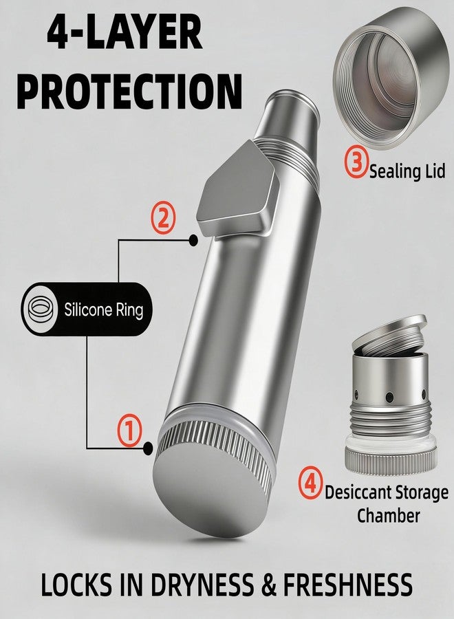 OakMsOik No-Moisture No-Leak Spice Dispenser Featuring 6-Star Dry-Seal Technology | Pocket-Sized Aluminum Container with Drying Storage Compartment - Image 5