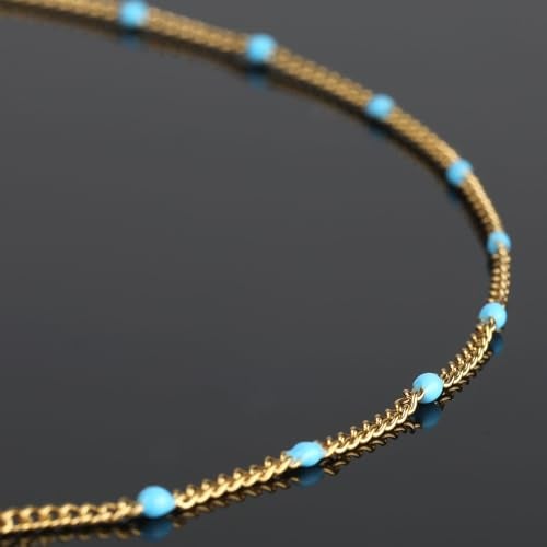 YOUBEIYEE 5 Meters Blue Bead Jewelry Making Chains Bulk Gold Plated Stainless Steel Twist Thin Chain Roll - Image 5