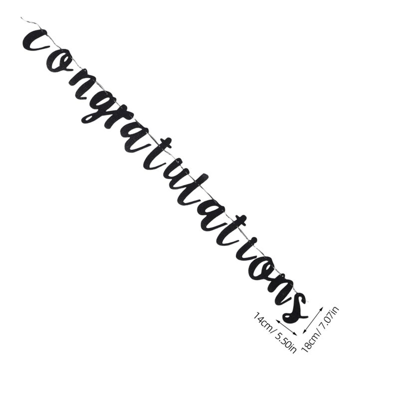 Graduation Photo Prop Banner Decorations For High School College Ceremonies Black - Image 3