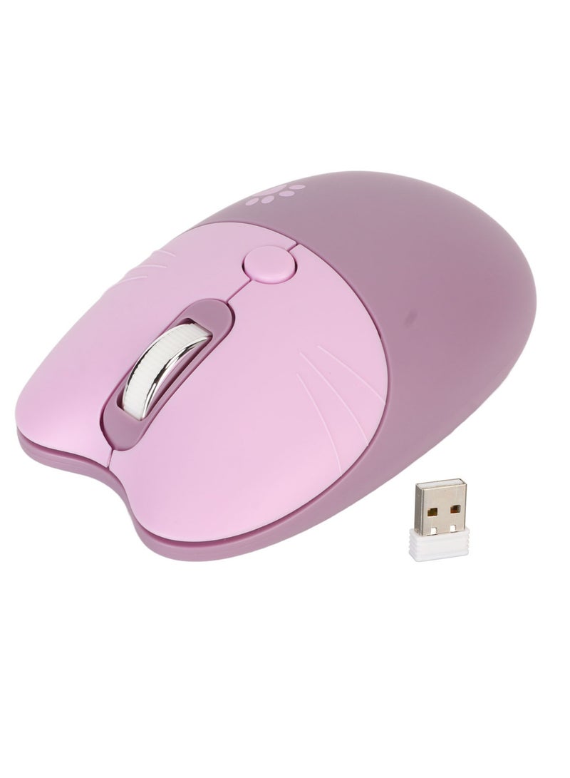 AROAQ Cat Wireless Mouse, Lightweight And Portable Soundless Mouse, 3 Levels DPI Ergonomic Design Computer Mouse, Durable Comfortable Gaming Mouse For Laptop Computer, (1pc, Purple) - Image 1