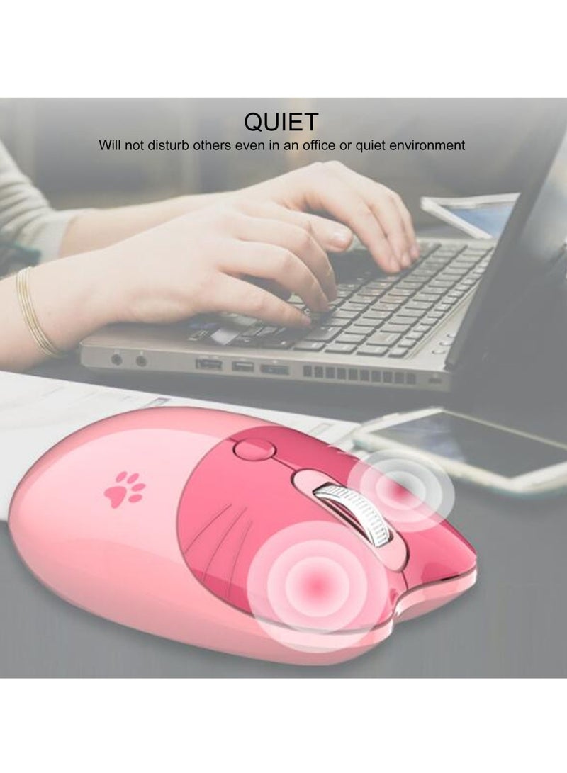 AROAQ Cat Wireless Mouse, Lightweight And Portable Soundless Mouse, 3 Levels DPI Ergonomic Design Computer Mouse, Durable Comfortable Gaming Mouse For Laptop Computer, (1pc, Purple) - Image 2