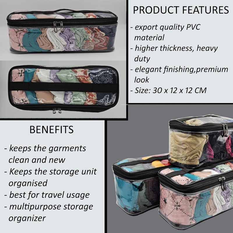 ELDE Pack of 2 Innerwear Organizer for Wardrobe Legging Storage Bag Dupatta Organizer Storage Bag, Storage Pouch for Travel, Wardrobe Organiser for Storage, Undergarment Organiser for Women (2) - Image 3