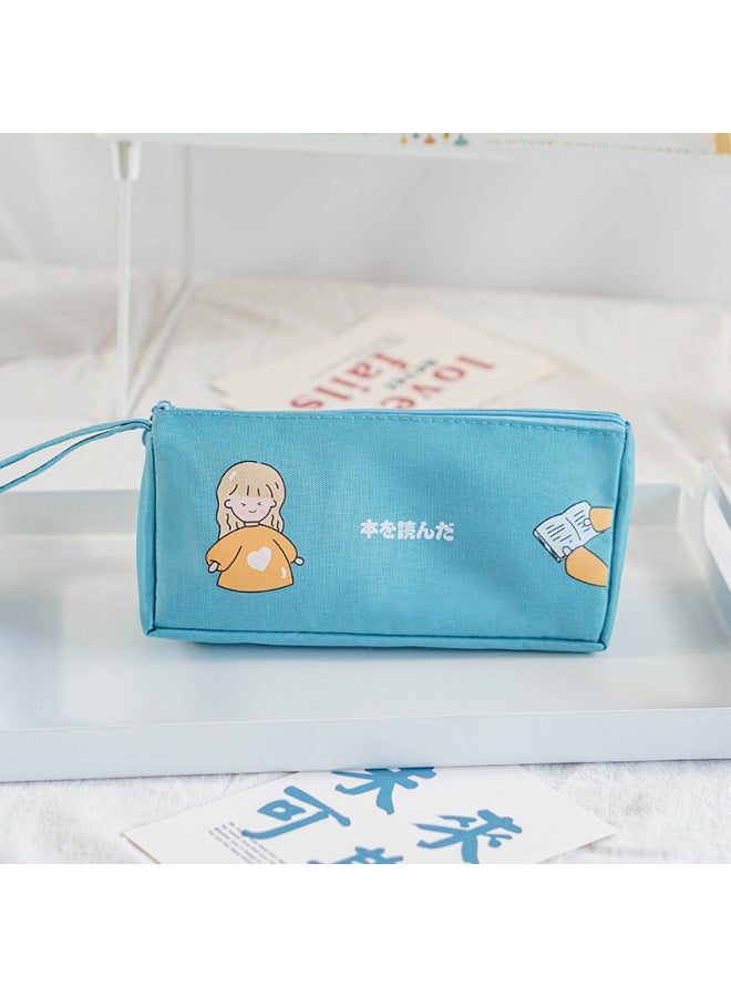 إليفنت حقيبة أقلام بسيطة للطلاب، حقيبة قرطاسية محمولة بسحاب بسعة كبيرة، صندوق أقلام لطيف برسوم كرتونية، الآن ممتلئة بحقيبة أقلام للبنات - Image 1