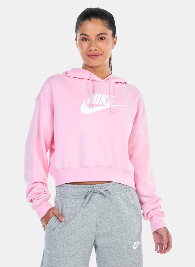 Nike Women's Sportswear Club Fleece Oversized Crop Graphic Hoodie
