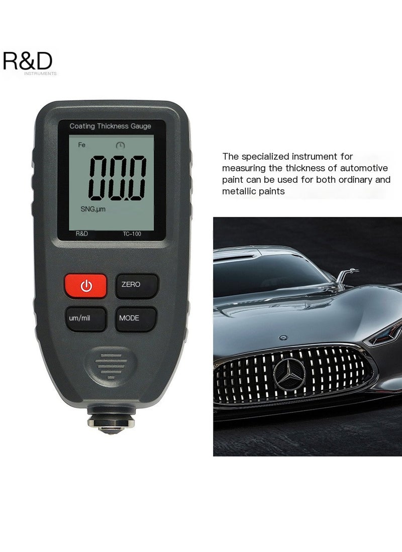 R&D TC100 Car Paint Coating Thickness Gauge Meter Handheld 0-1300um for Both Steel and Aluminum Base Metal,Check The Car’s Original Coating Auto Car Paint Meter  - Image 3