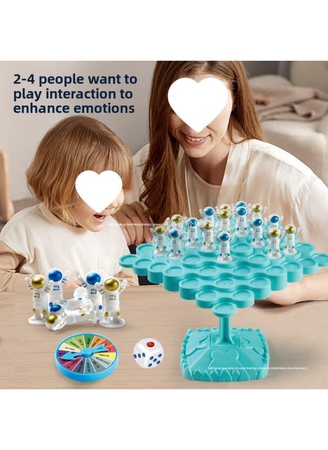 Generic - Astronaut Balance Tree Children's Desktop Games Thinking Toys Stacking Music Mindset Training Parent-Child Interaction-Color:Blue ~ Astronaut Balance Tree [50 Astronauts + Punishment Plate + Storage Bag] - Image 1
