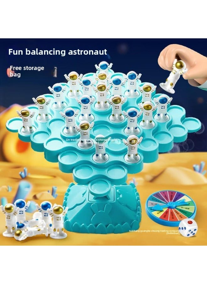 Generic - Astronaut Balance Tree Children's Desktop Games Thinking Toys Stacking Music Mindset Training Parent-Child Interaction-Color:Blue ~ Astronaut Balance Tree [50 Astronauts + Punishment Plate + Storage Bag] - Image 1