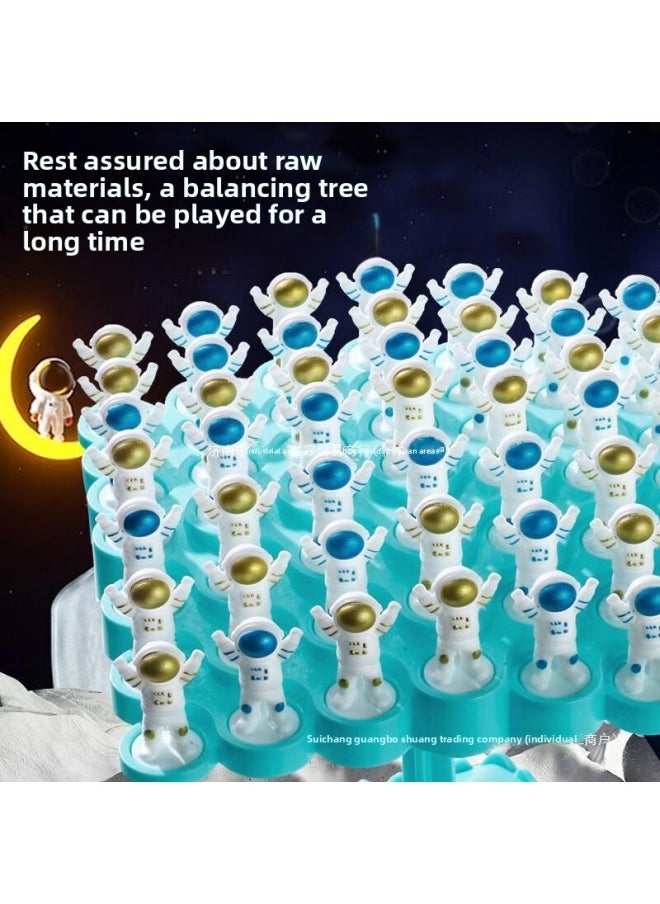 Generic - Astronaut Balance Tree Children's Desktop Games Thinking Toys Stacking Music Mindset Training Parent-Child Interaction-Color:Blue ~ Astronaut Balance Tree [50 Astronauts + Punishment Plate + Storage Bag] - Image 1