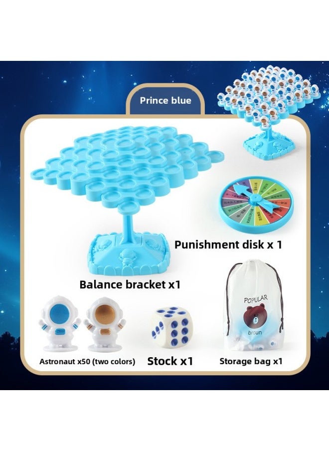 Generic - Astronaut Balance Tree Children's Desktop Games Thinking Toys Stacking Music Mindset Training Parent-Child Interaction-Color:Blue ~ Astronaut Balance Tree [50 Astronauts + Punishment Plate + Storage Bag] - Image 1