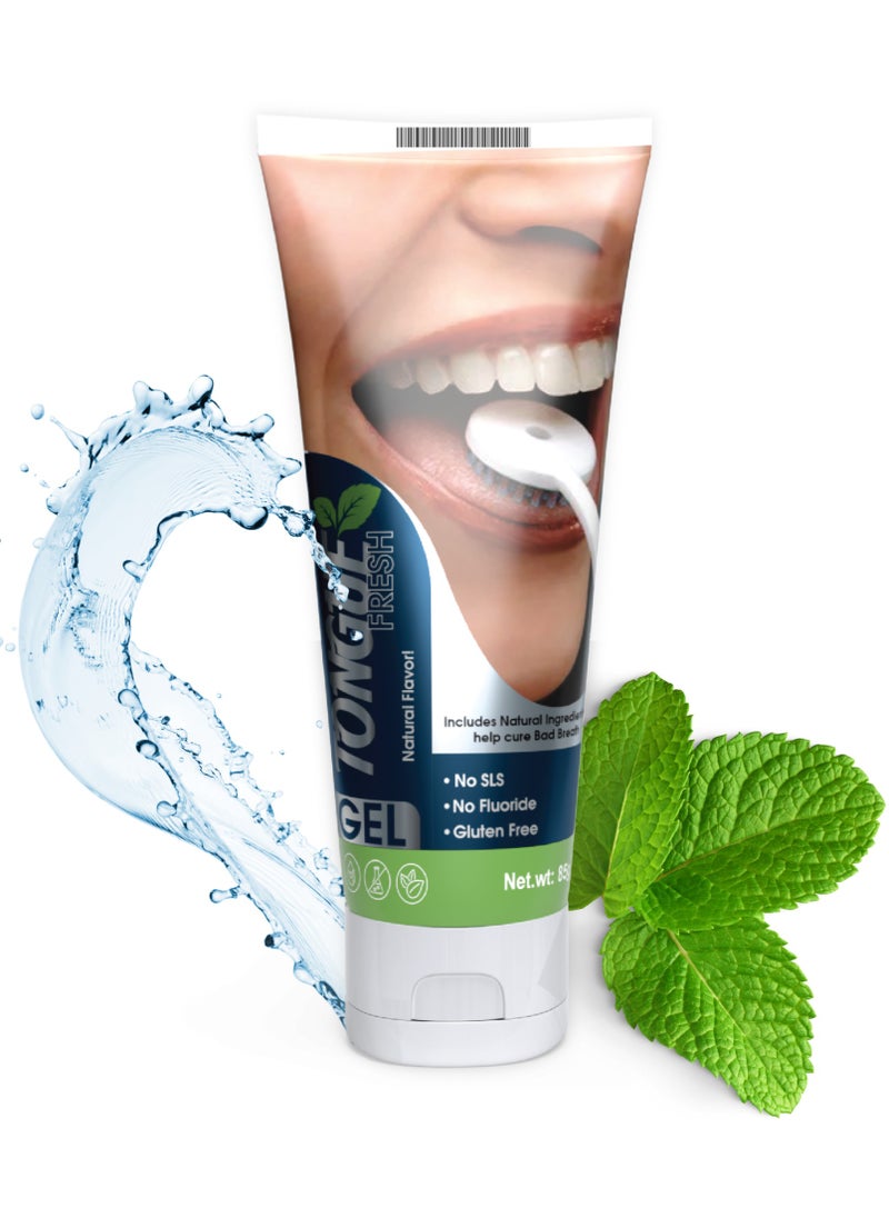 TONGUE FRESH Tongue Cleaner Gel for Adults | Tongue Gel with Mint Blast Formula | Fresh Breath Treatment | Fights Bad Breath & Halitosis 