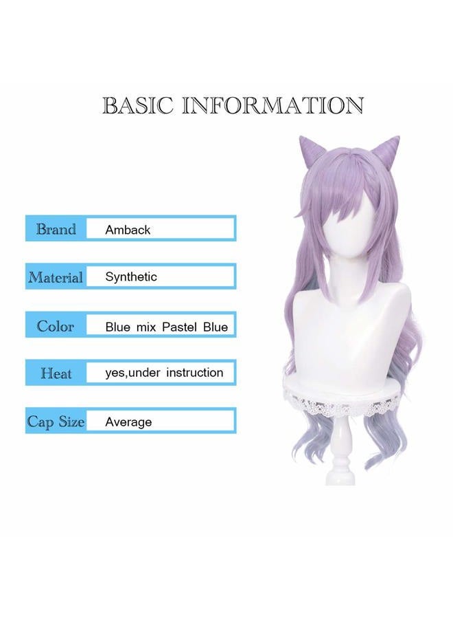 Amback Purple Gradient Cosplay Wig for Game Genshin Impact Keqing Lolita Gradient Party Harajuku Hair (A-Keqing Purple) - Image 4