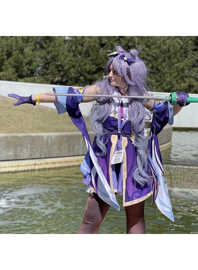 Amback Purple Gradient Cosplay Wig for Game Genshin Impact Keqing Lolita Gradient Party Harajuku Hair (A-Keqing Purple) - Image 3