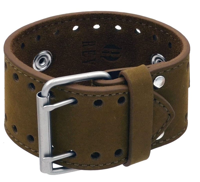 REV Crazy Horse Leather Strap 20mm -22mm Lug Width Wide Tan Moro Brown Cuff Watch Band CHO-TM - Image 3
