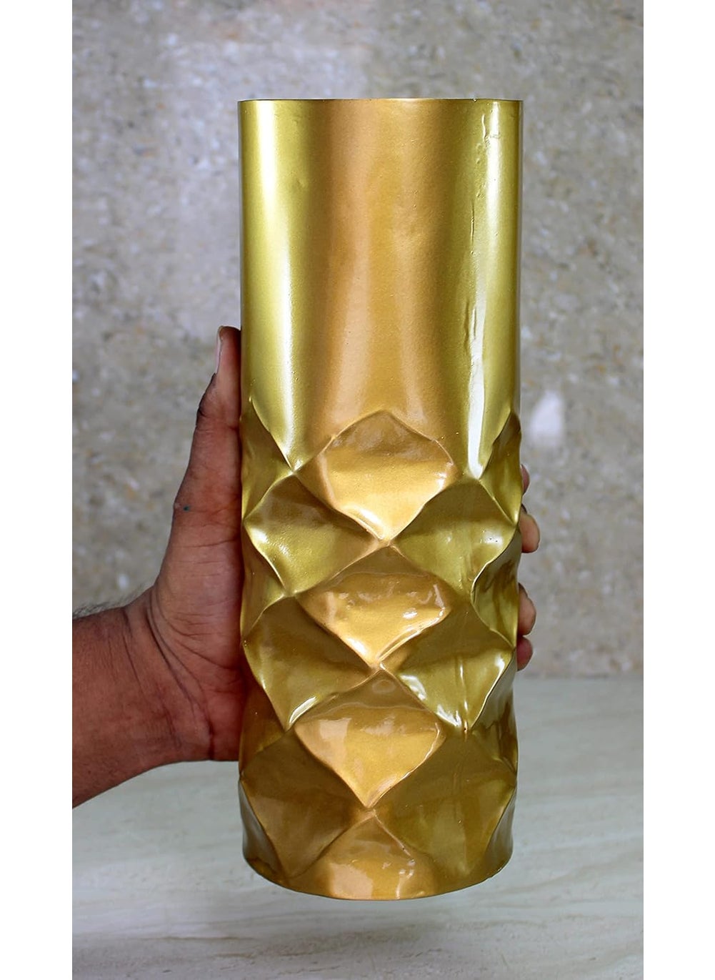 ESPLANADE eSplanade Metal Flower Vase Flower Pot Holder Decorative Showpiece Home Decor Golden 11 Inches  - Image 5